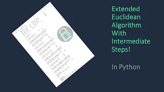 Extended Euclidean Algorithm with Intermediate Steps in Python