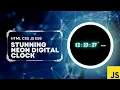 Create a Stunning Neon Digital Clock using HTML CSS JS ES6 Step-by-Step Tutorial