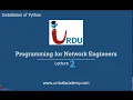 Lecture 02 Programming for Network Engineers Installation of Python PIP IDE and books