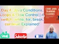 Day 4 Java Conditions Loops Flow Control if switch while for break continue Explained
