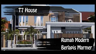 rumah modern 2 lantai mewah dan berlapis marmer
