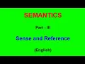 Semantics - Sense and Reference