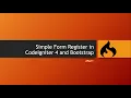 Simple Form Register in CodeIgniter 4 and Bootstrap