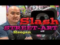 portrait de Slash en peinture street art Meegan Hodges hard art art