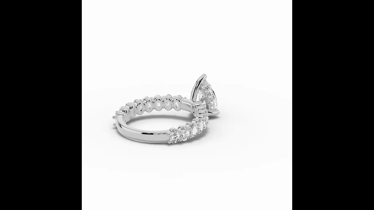 Pear Aurielle Crown Engagement Ring