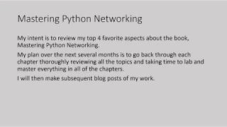 Mastering Python Networking Book Review