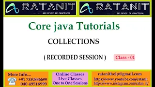 Core Java Tutorials Collections by Mr Ratan Class-01
