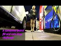 Petrol Fill and Coin Drop in Miniskirt and Stilettos