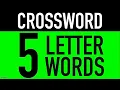 Crossword Puzzles with Answers 5 Letter Words