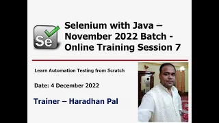 Selenium WebDriver with Java Training - November 2022 Batch