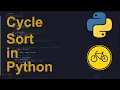 Cycle Sort Code in Python Sorting Algorithms Python Coding Tutorial Python Coding Interview