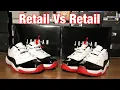Air Jordan 11 Low Concord Bred Retail Vs Retail review UV light and weight comparisons