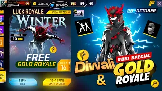 Claim Diwali Gold Royale + OB51 Special Gold Royale 😵 - New Winterland Evo Bundle Review / FreeFire
