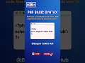 PHP Syntax Tutorial for Beginners Start Coding with PHP Learn PHP Syntax Step by Step