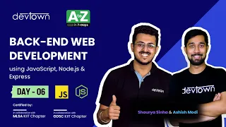 LIVE DAY 06 - Backend Web Development using JavaScript Node js and Express COMPLETE in 7