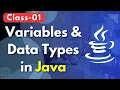 Java Class 01 Java Tutorial Variables and Data Types in Java Programming Harsha Trainings
