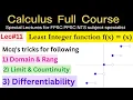 Least integer Function with examples and graphs lec