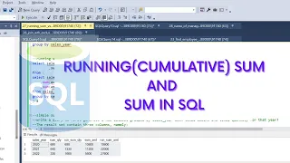 SQL Running SUM and Normal SUM in SQL Define window for SUM function Cumulative SUM in SQL