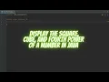 Display the Square Cube and Fourth Power Of A Number in JAVA