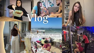 Vlog: indo trabalhar externo, bolinho saudável, treino, rotina, praia e bate papo