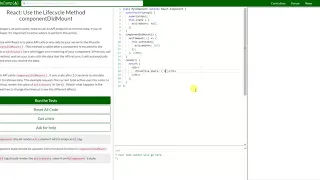 REACT Use the Lifecycle Method componentDidMount 33