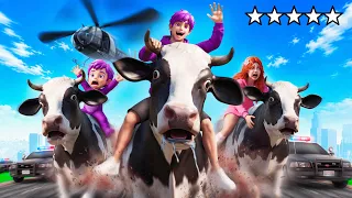 Escaping the Cops on a COW in GTA 5...