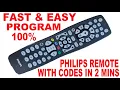 Setup and Program Philips Universal Remote Control by Direct Codes Entry