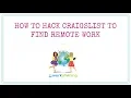 How to Find Remote Work By Hacking Craigslist