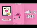 WordBrain Summer Event July 16 2025 - All Parts Full Gameplay Solutions