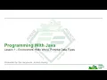 Programming With Java Lesson 1 - Repl Hello World