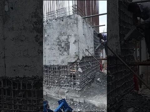 Massive Failure on Site! 😱 Dismantling Honeycombed & Cracked Concrete Elevator Core #shorts