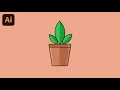 Adobe Illustrator CC Tutorial - Flat Design Potted Plants