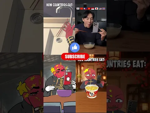 HOW DIFFERENT COUNTRIES EAT: 🍜 #countryhumans #countryballs