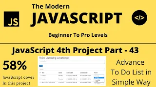 The Modern JavaScript Tutorial 4th JavaScript Project Advance To Do List Tech Quick Learner
