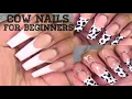 Watch me do my nails Cow Print Nails Deep French Tip BEGINNER FRIENDLY
