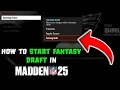 Madden 25 - How To Start Franchise With Fantasy Draft