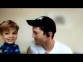 Ashton Kutcher and his son on zoom