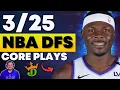 Draftkings NBA DFS Top Core Plays Winning Lineup Strategy for Wednesday March 25th 2026