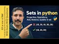 Python Set Data Type Explained Python Set Tutorial Properties operations Add Remove Update