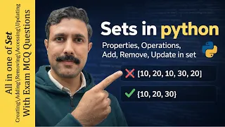 Python Set Data Type Explained Python Set Tutorial Properties operations Add Remove Update