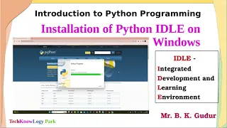 Installation of Python IDLE on Windows