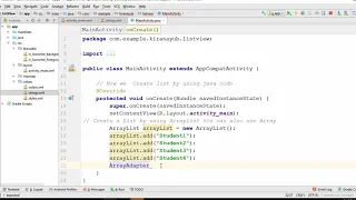 ListView By using Java Code ArrayList ArrayAdaptor Android Part 2