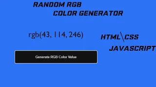 Random RGB Color Generator using HTML CSS JavaScript