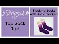 Blocking socks with sock blockers