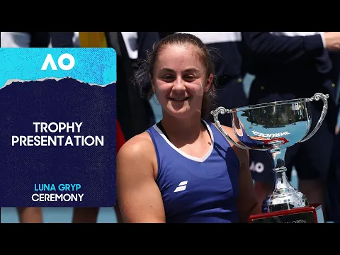 Girls' Wheelchair Singles Trophy Ceremony | Luna Gryp v Seira Matsuoka | Australian Open 2026 - YouTube thumbnail
