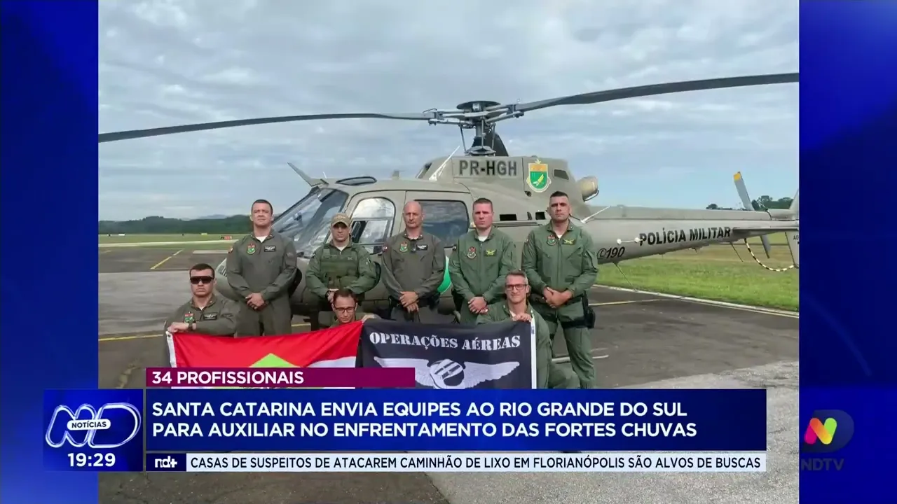 Santa Catarina envia 34 profissionais para auxiliar Rio Grande do Sul no período de chuvas