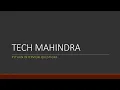 Tech Mahindra Python Interview Questions Experienced