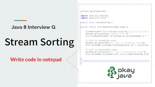 java 8 stream sorted stream sorted sort list using java 8 steam java interview okay java