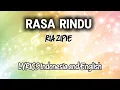 Lagu RIA ZIPIE • RASA RINDU OST (Lyrics Indonesian dan English)!