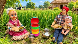 Barbie Doll All Day Routine In Indian Village/Radha Ki Kahani Part -730/Barbie Doll Bedtime Story||
